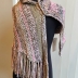 Pink and Taupe Wrap hand-knitted by Carol Rentschler